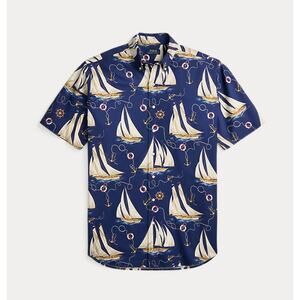 NWT Polo Ralph Lauren Nautical Print Short Sleeve Button Oxford Shirt Men's 3XB